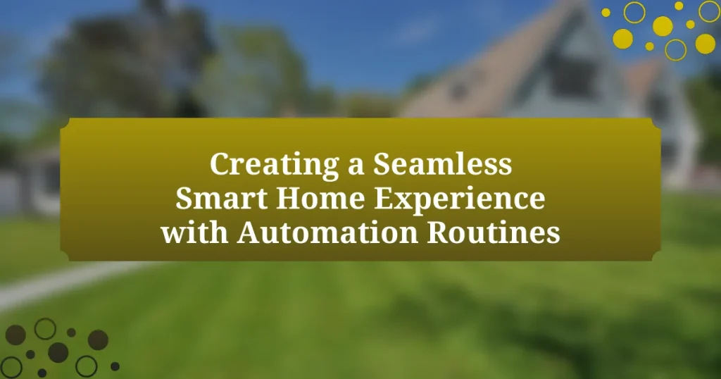 Creating a Seamless Smart Home Experience with Automation Routines