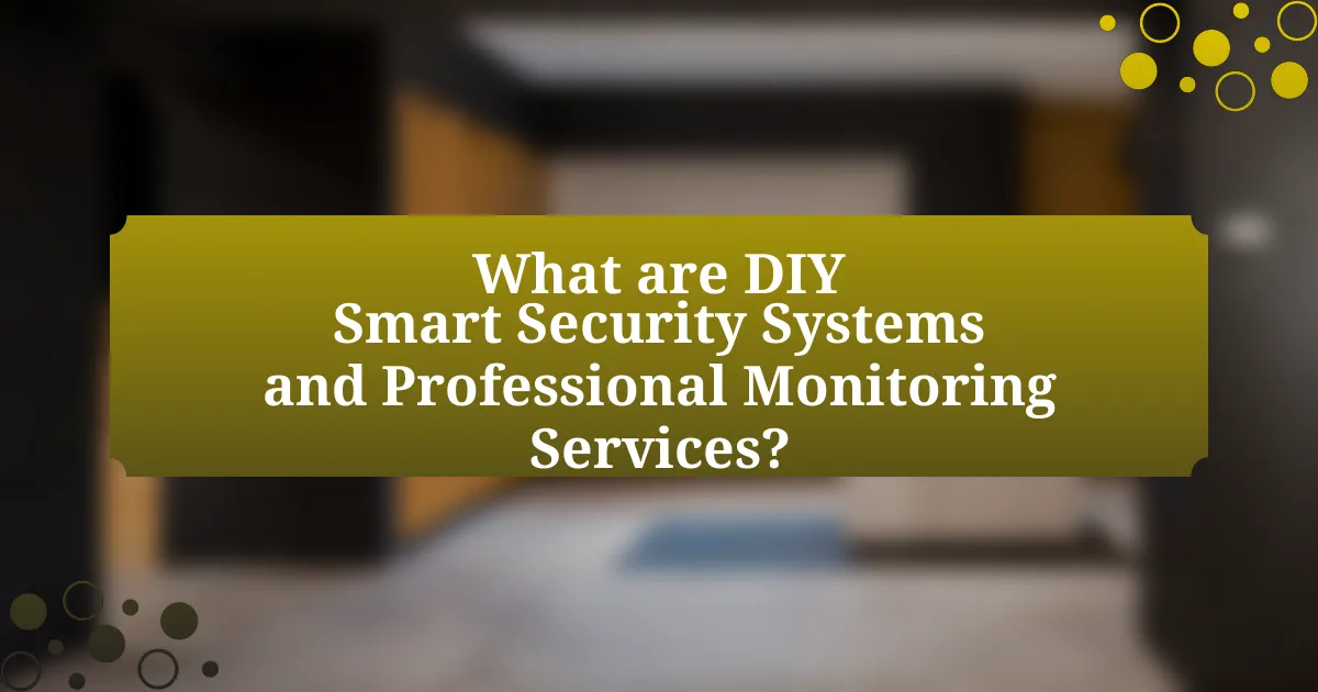 What are DIY Smart Security Systems and Professional Monitoring Services?