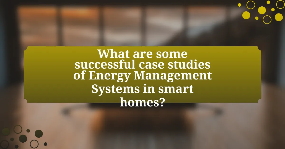 What are some successful case studies of Energy Management Systems in smart homes?