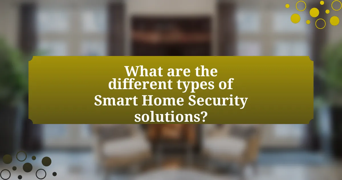 What are the different types of Smart Home Security solutions?