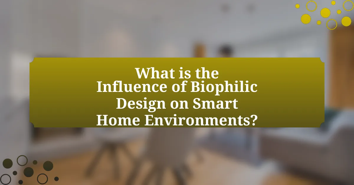 What is the Influence of Biophilic Design on Smart Home Environments?