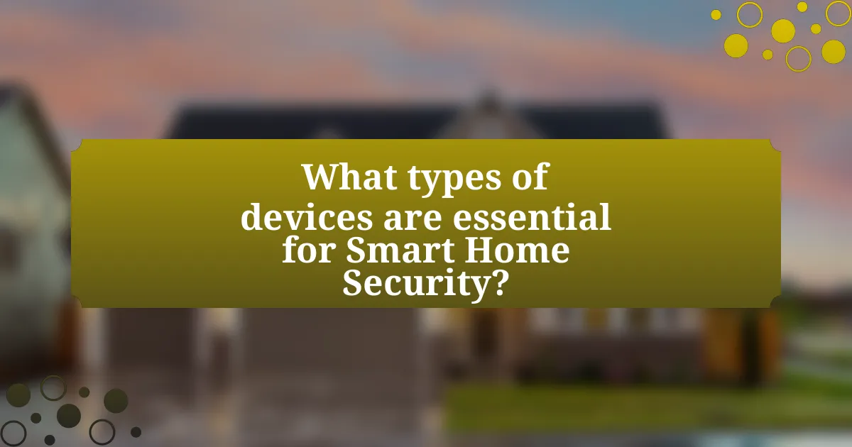 What types of devices are essential for Smart Home Security?